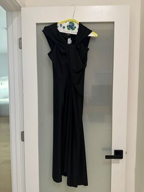 Victoria Beckham Black Draped Maxi Dress